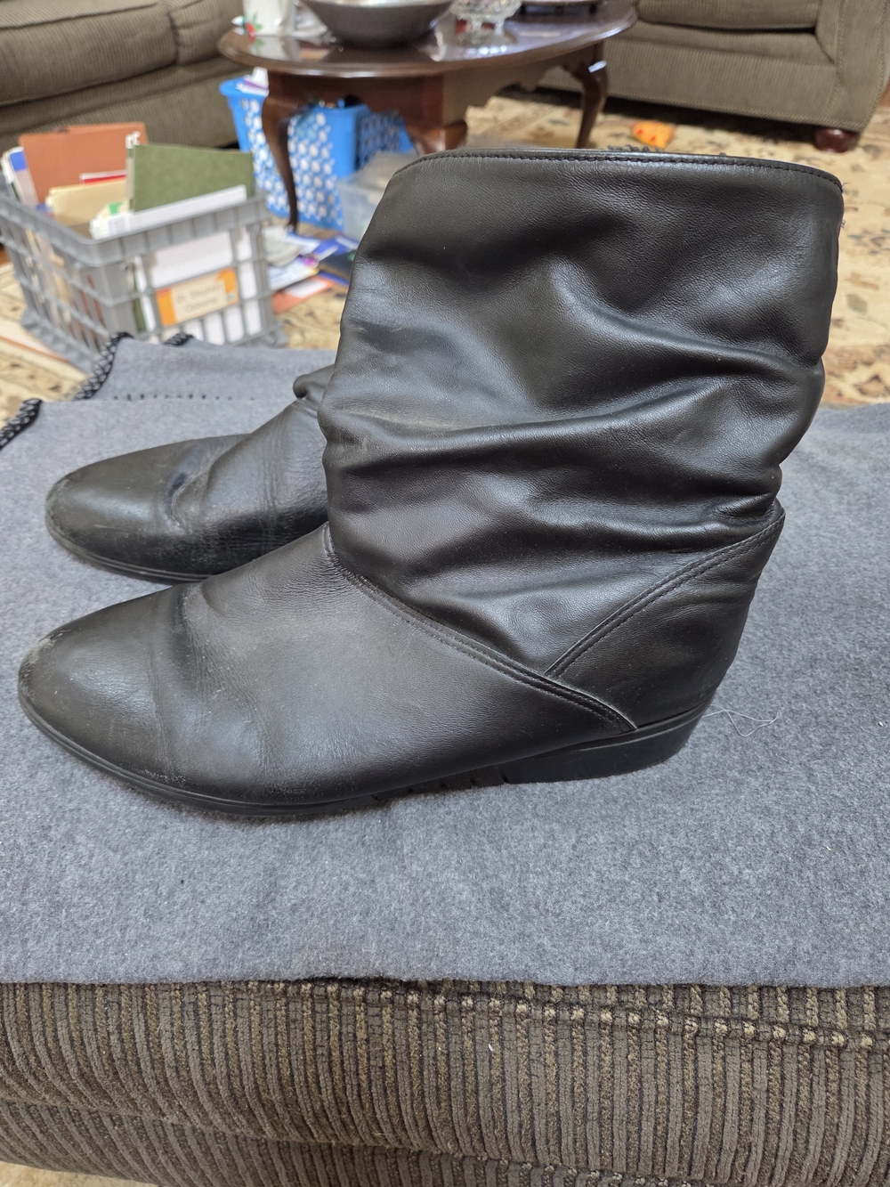 Classic Black Slouch Ankle Booties